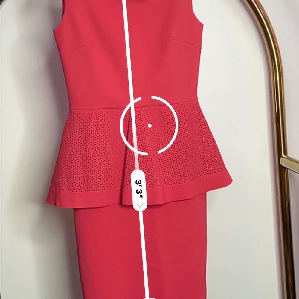 Chiara Boni la petite robe | Dominik Laser-cut Peplum Dress In Peach - Picture 8 of 8